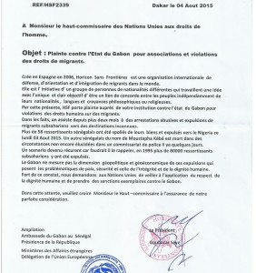 Plainte contre le Gabon