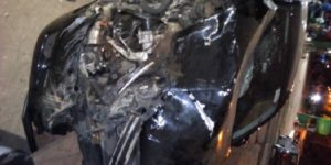 Accident à Kaffrine : le véhicule nouvellement acquis de Abdoulaye Wilane complètement abimé