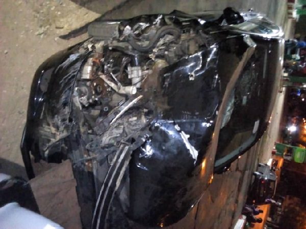 Accident à Kaffrine : le véhicule nouvellement acquis de Abdoulaye Wilane complètement abimé