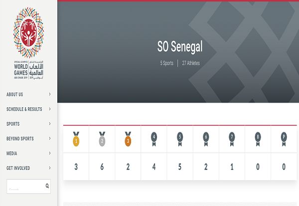 Championnats mondiaux para olympiques : Spécial Olympics Sénégal  brille de mille feux aux jeux mondiaux Abu-Dhabi