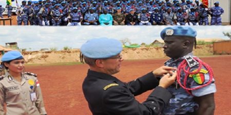 Hommage à nos forces de Police : remise de médaille à 139 éléments du contingent sénégalais de la MINUSCA