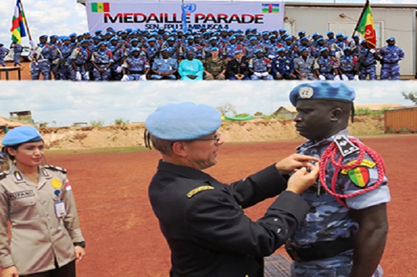 Hommage à nos forces de Police : remise de médaille à 139 éléments du contingent sénégalais de la MINUSCA