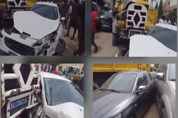 Impressionnant carambolage : un camion fou fait d’énormes ravages à la Sicap Liberté 6