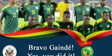 La Mission américaine à Dakar  félicite les lions : « Bravo Gaindé! Yes, you did it! »