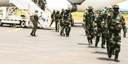 Force MINUSCA, : arrivée des 180 casques bleus du Sénégal en RCA