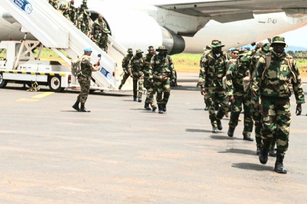 Force MINUSCA, : arrivée des 180 casques bleus du Sénégal en RCA