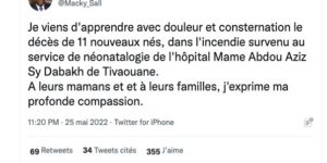 Hôpital de Tivaouane : 11 bébés périssent dans un incendie