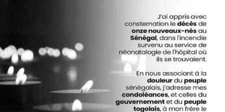 Drame survenu à l’hôpital de Tivaouane : le Togo adresse ses condoléances au Sénégal