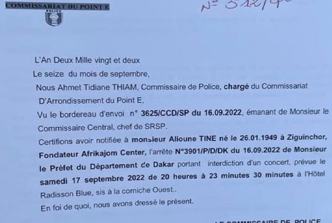 Campagne pour la limitation des mandats :  Le Préfet de Dakar fait capoter le concert panafricain