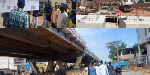 Visite du chantier Autopont Front de Terre : satisfait de l&rsquo;état d&rsquo;avancée des travaux , Mansour Faye  annonce la livraison courant 1er semestre de 2024