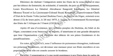 Relations diplomatiques en Afrique de l’Ouest : le Burkina Faso, le Mali et le Niger quittent la CEDEAO