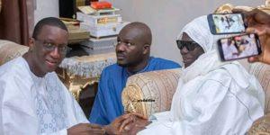 Touba : L&rsquo;ancien PM Amadou Ba reçu par Serigne Mountakha et Serigne Bass Abdou Khadre