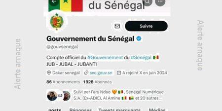 Alerte arnaque : Un faux compte crée au nom Gouvernement pour appâter les Sénégalais