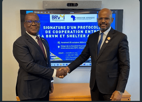 Pour des projets de logements abordables à travers l’Afrique : Shelter Afrique Development Bank et la BRVM signent un protocole pour mobiliser des capitaux