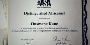 États-Unis : Pr Ousmane Oumar Kane reçoit le prestigieux Distinguished Africanist Award
