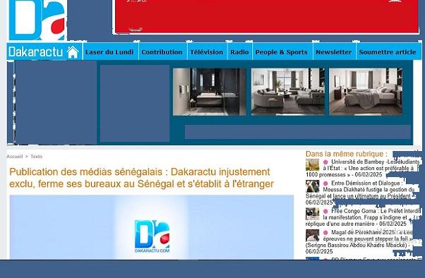 Publication des médias sénégalais : Dakaractu injustement exclu, ferme ses bureaux au Sénégal et s’établit à l’étranger