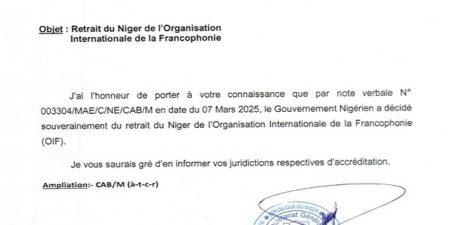 Culture-Diplomatie : Le Niger annonce son retrait de l&rsquo;Organisation Internationale de la Francophonie