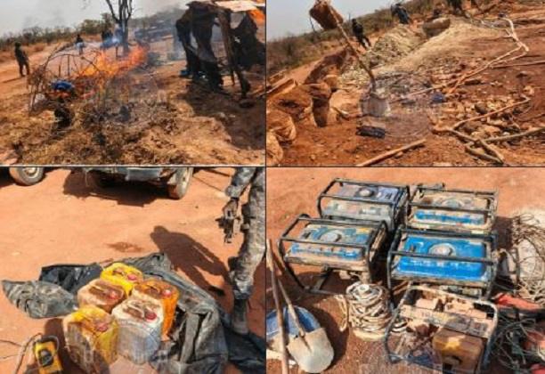 Lutte contre l’orpaillage clandestin : opération coup de poing du GARSI n°2 à Saraya, 13 dragues détruites