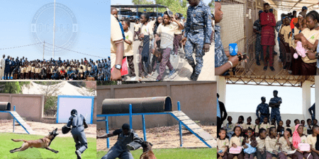 Concept Armée–Nation : des élèves du Groupe scolaire Mame Koto découvrent le Centre cynotechnique de la Gendarmerie