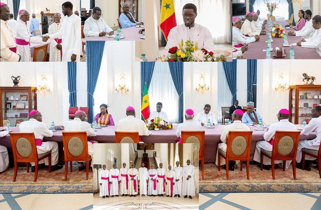 Reçus par Bassirou Diomaye Faye, les évêques saluent l&rsquo;appui de l&rsquo;État : éducation, dialogue et cohésion nationale au cœur des échanges