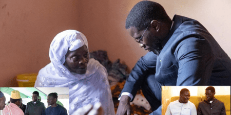 Condoléances à Ndiaganiao : Bassirou Diomaye Faye aux côtés de la famille de Demba Sène