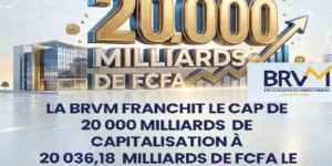 Marché régional : la BRVM établit un nouveau record, la capitalisation boursière à 20 036 milliards FCFA
