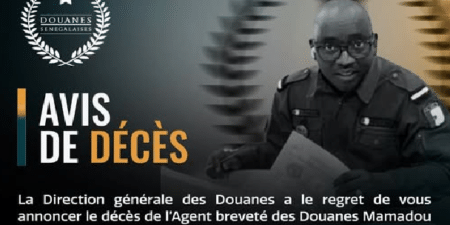 Les Douanes sénégalaises en deuil : Décès de l’agent Mamadou Thiam dans un accident de la circulation